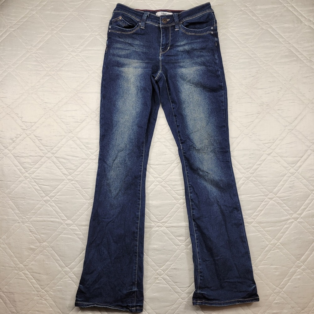 YMI Designed in Los Angeles well worn wide leg blue jeans size 3/26